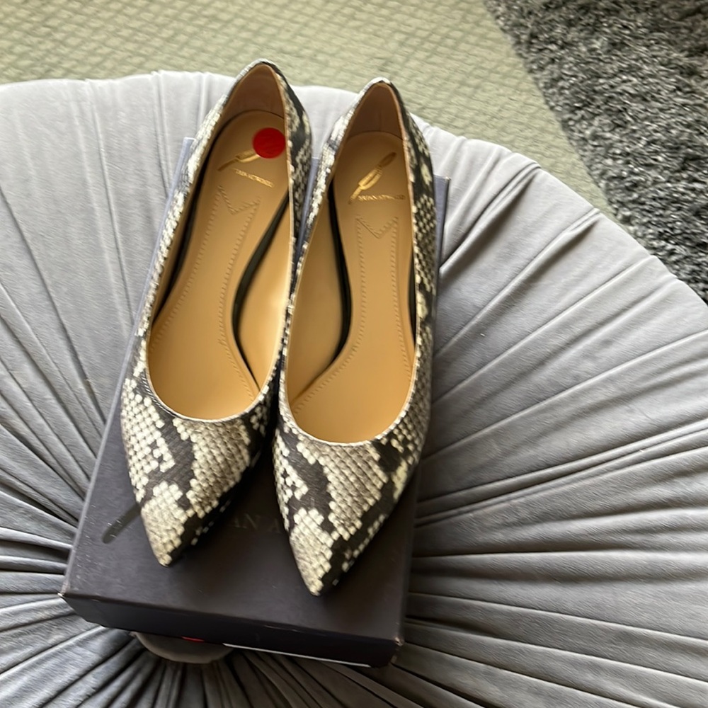 Natural skin color Brian Atwood stacked heels-size 7.5